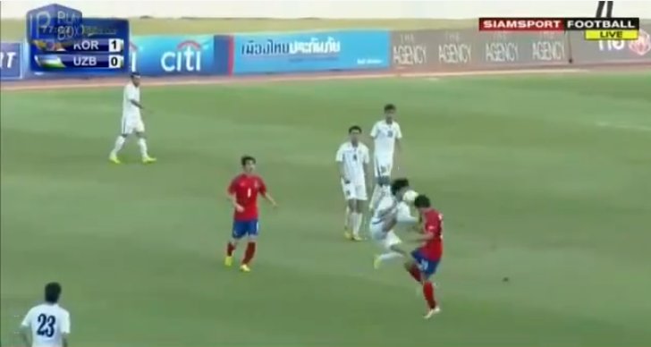Sydkorea, Uzbekistan, Kings Cup, Rött kort, Fotboll